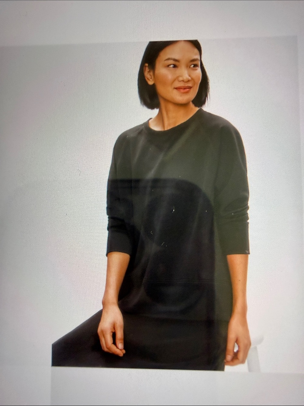 EILEEN FISHER Black Flex Tencel Ponte Round-Neck Top